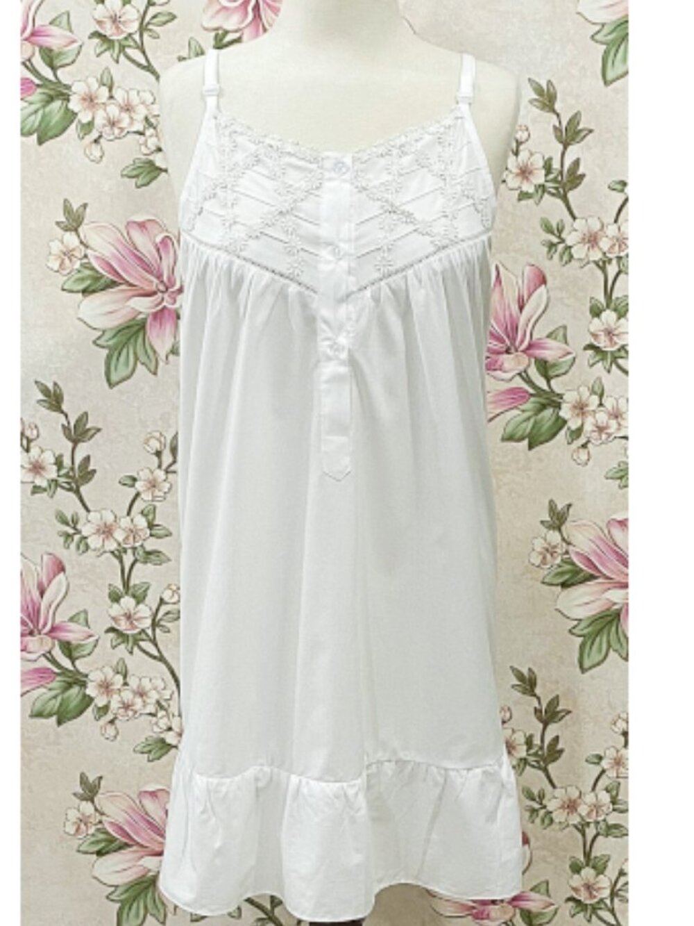 SoieRose 100% Cotton Victorian Lace Trim Cottagecore Prairie Nightgown - SR1274